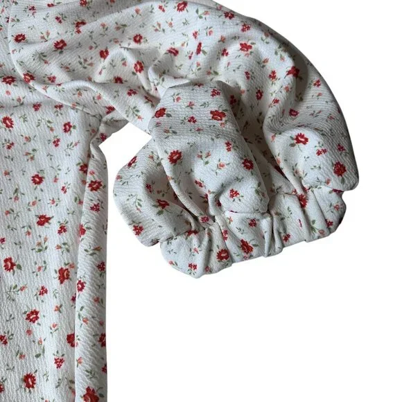 Asos mixed pattern floral orange white loose fit dress size 14 - Picture 3 of 7